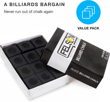 Felson Pool Chalk Cubes | Pool Table Accessories for Table Billiards | Pool Cue Chalk & Storage Box