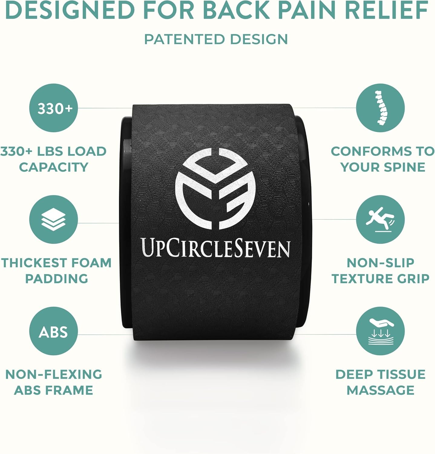 Back Roller & Yoga Wheel - Relieve Lower & Upper Back Pain & Stiffness - Therapeutically Stretch, Mobilize & Decompress Your Spine - Increase Mobility, Flexibility & Alignment
