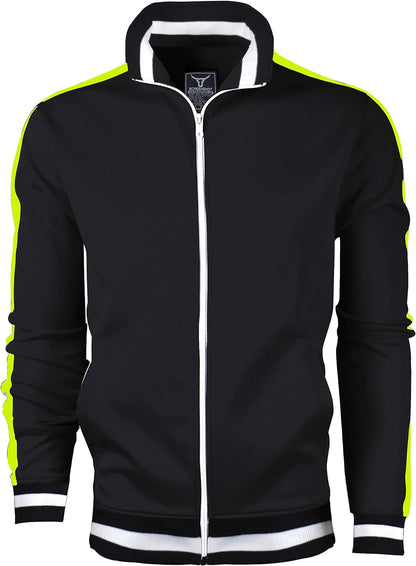 -TRACK JACKET Mens Urban Hip Hop Premium Track Jacket - Slim Fit Side Taping Sportswear Urbanwear Streetwear Top