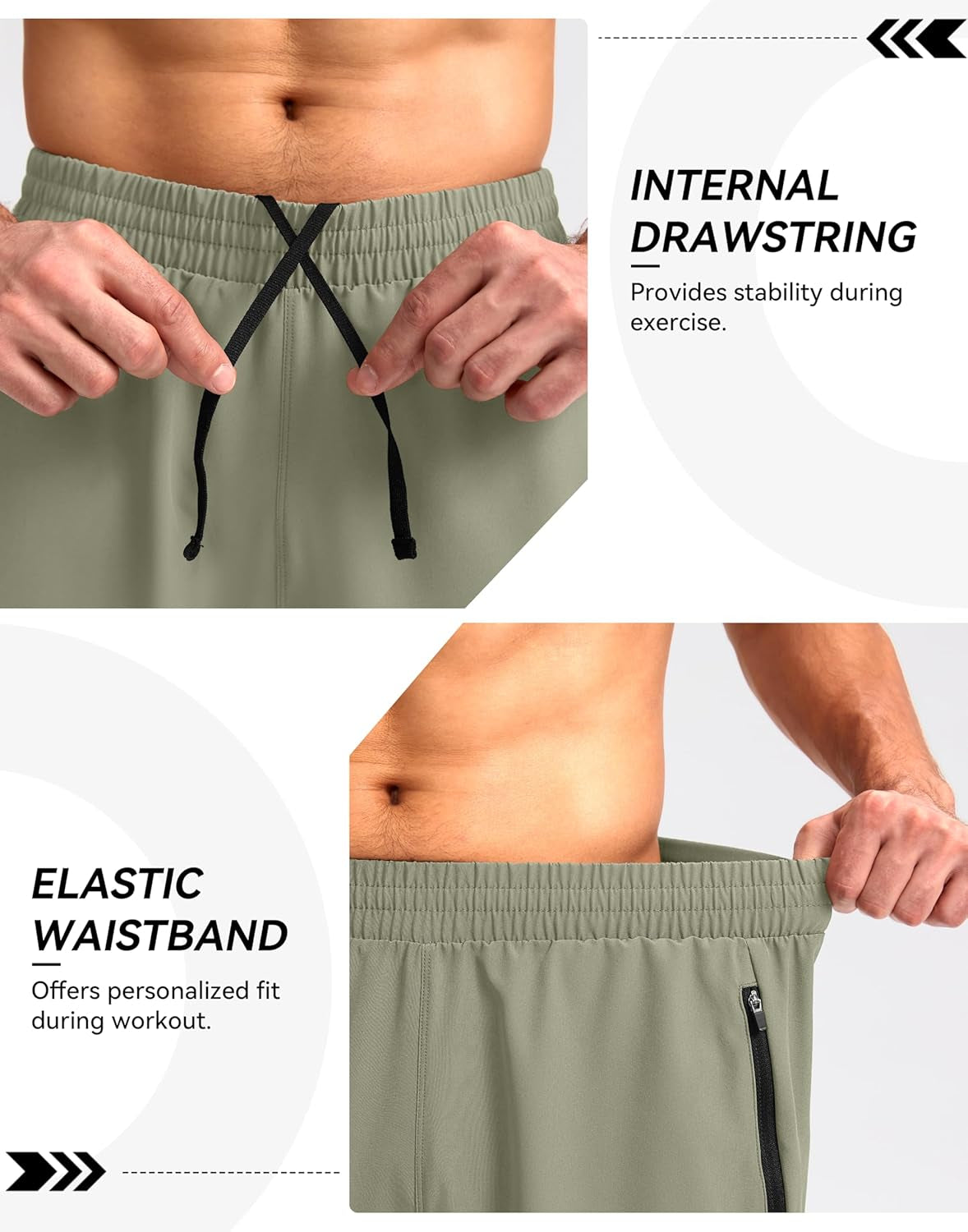 Men'S Workout Running Shorts 7"/5"/9" Lightweight Gym Athletic Shorts for Men with Zipper Pockets