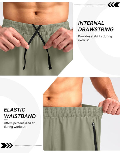 Men'S Workout Running Shorts 7"/5"/9" Lightweight Gym Athletic Shorts for Men with Zipper Pockets