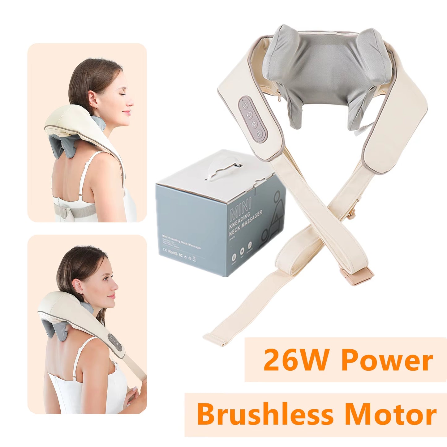 Wireless Neck and Back Massager Neck and Shoulder Kneading Massage Shawl Neck Cervical Relaxing Trapezius Massager