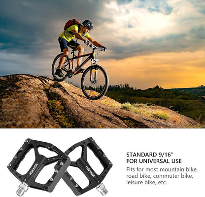 Mountain Bike Pedals MTB Pedals Bicycle Flat Pedals Aluminum 9/16" Sealed Bearing Lightweight Platform for Road Mountain BMX MTB Bike